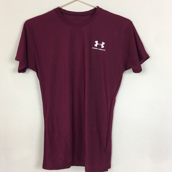 maroon under armour compression shirt